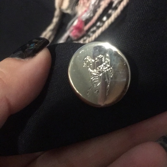 Burberry London man coat with logo on buttons silver color navy blue. - Picture 5 of 9